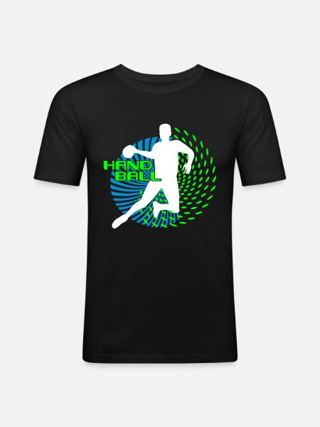 HANDBALL Strudel Handballer - Men's Slim Fit T-Shirt - black
