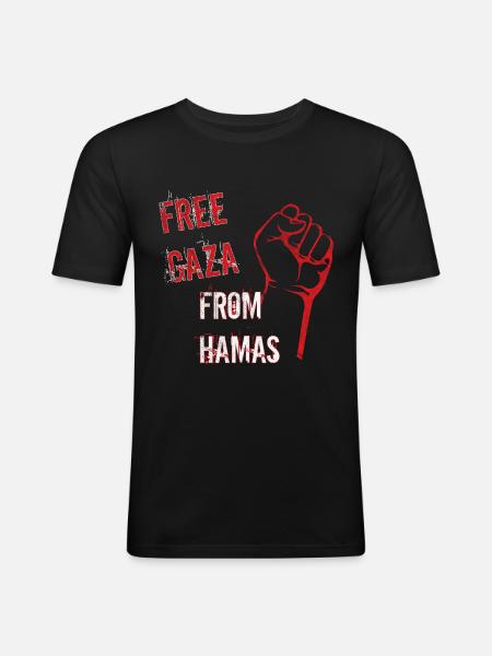 free gaza from - Men's Slim Fit T-Shirt - black