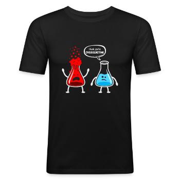 Chemises de chimie pun pour science nerd - T-shirt près du corps Homme - noir - Devant - Nik (191cm)