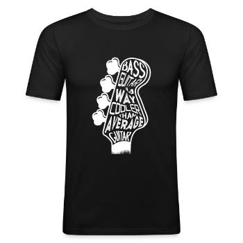 Bass guitar is cooler - Men's Slim Fit T-Shirt - black - Front - Nik (191cm)