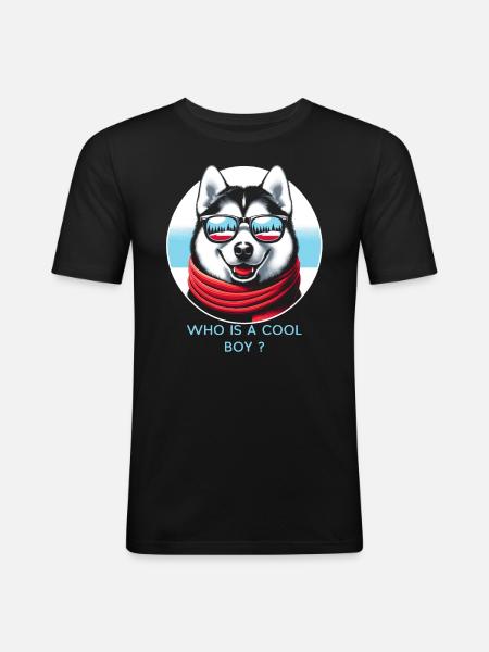 Cool Husky Showcase - Men's Slim Fit T-Shirt - black