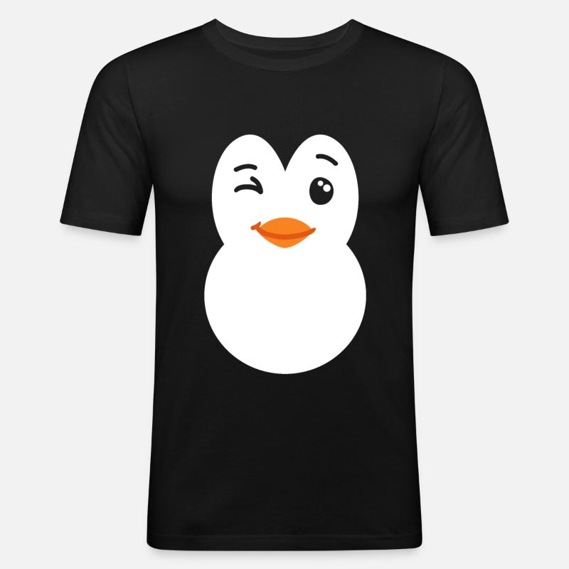 Pinguin Kostüm - Männer Slim Fit T-Shirt - Schwarz