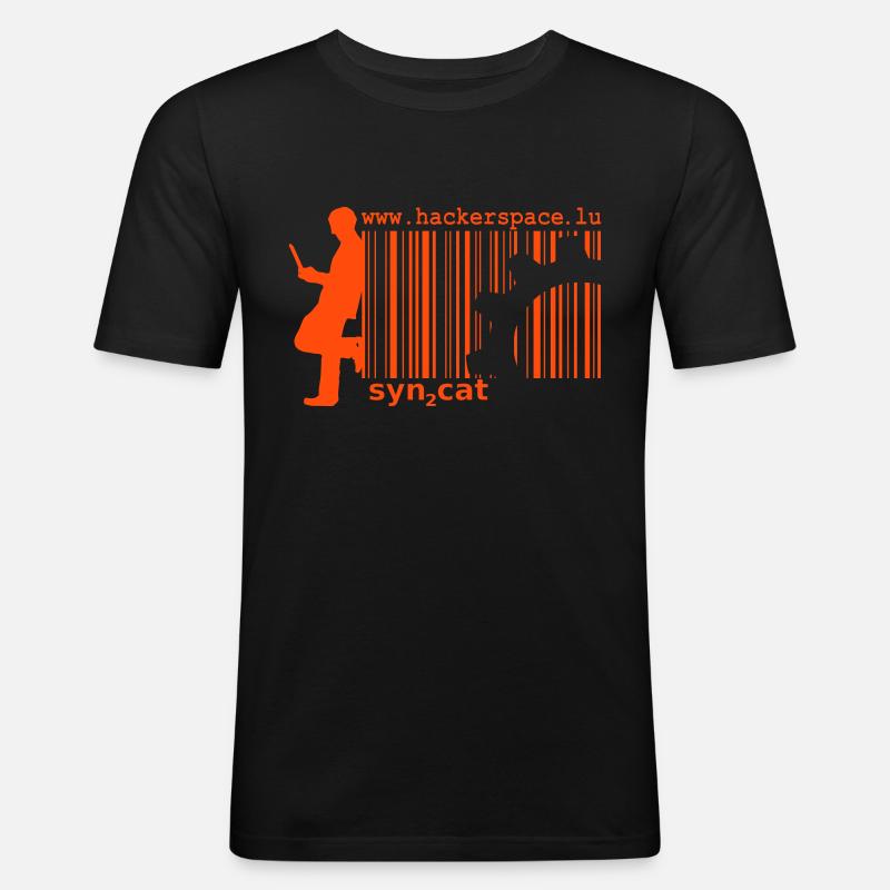 syn2cat hackerspace - Männer Slim Fit T-Shirt - Schwarz