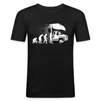 Wohnmobil - Männer Slim Fit T-Shirt - Schwarz - Vorne - Nik (191cm)