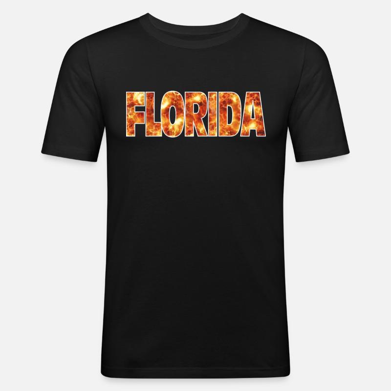Florida - Männer Slim Fit T-Shirt - Schwarz