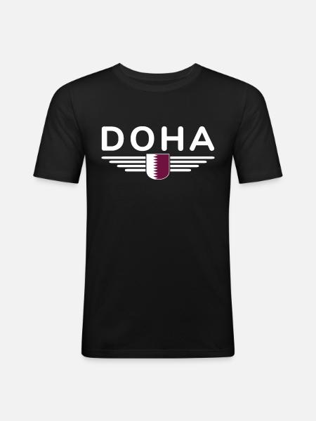 Doha Design – Stylish and Unique - Men's Slim Fit T-Shirt - black