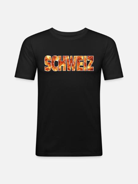Suisse - T-shirt près du corps Homme - noir