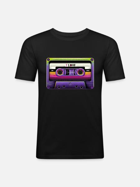 Neon Retro Mixtape - Men's Slim Fit T-Shirt - black