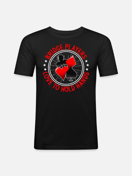 Bridge Player Card Game - Men's Slim Fit T-Shirt - black