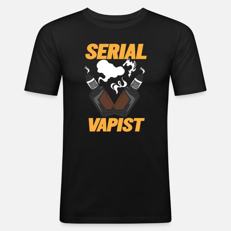 Vaping Serial Vapist E-zigarette - Männer Slim Fit T-Shirt - Schwarz