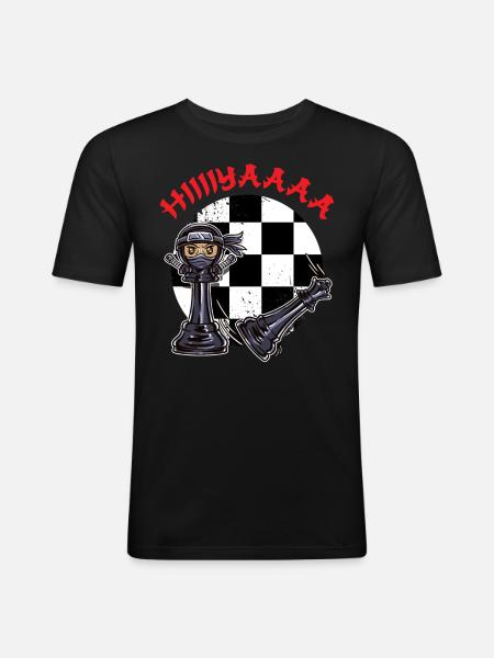 Ninja Chess Chess Player Chessboard - Men's Slim Fit T-Shirt - black