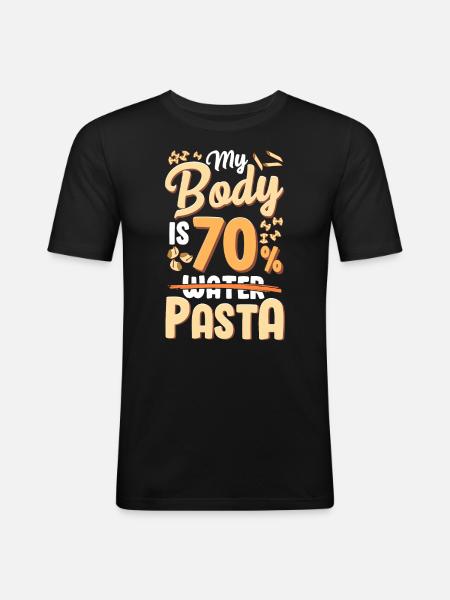 My body is 70% pasta - Men's Slim Fit T-Shirt - black