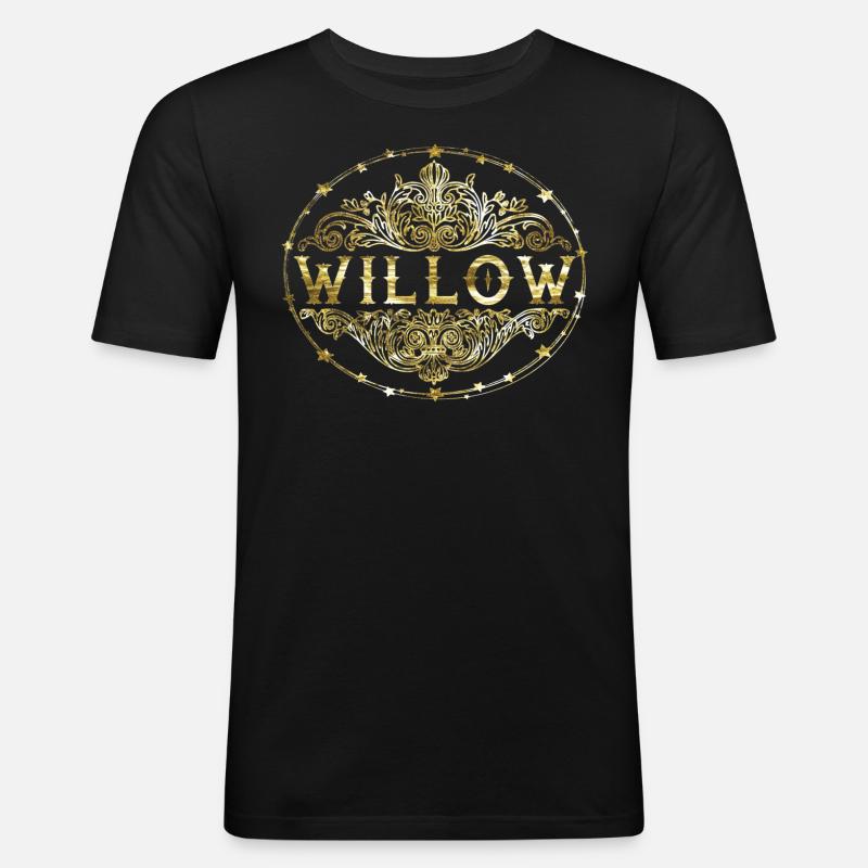 Willow - Männer Slim Fit T-Shirt - Schwarz
