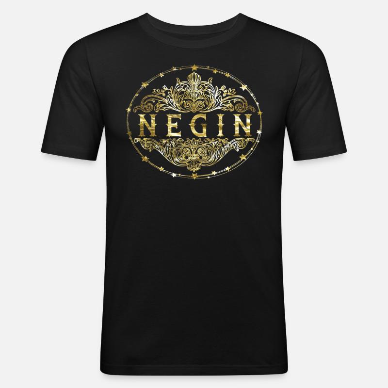 Negin - Männer Slim Fit T-Shirt - Schwarz