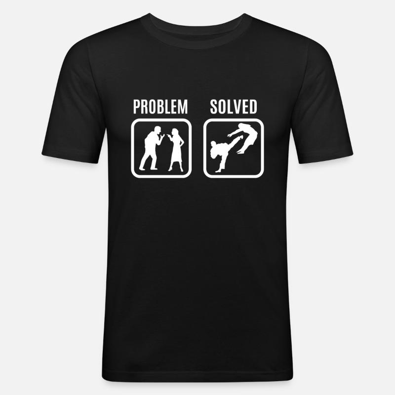 Karate - Männer Slim Fit T-Shirt - Schwarz