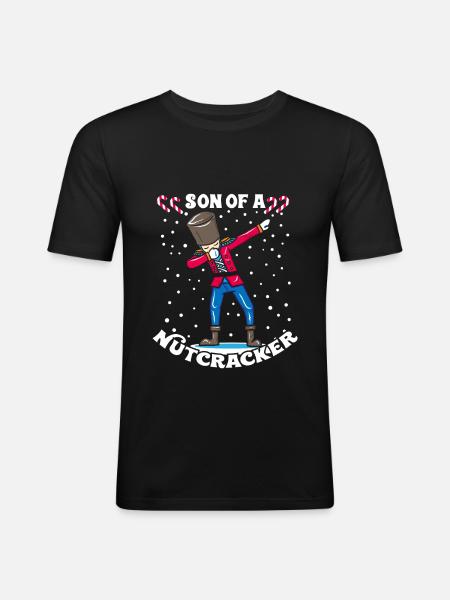 Dabbing Nutcracker Christmas gift DAB - Men's Slim Fit T-Shirt - black