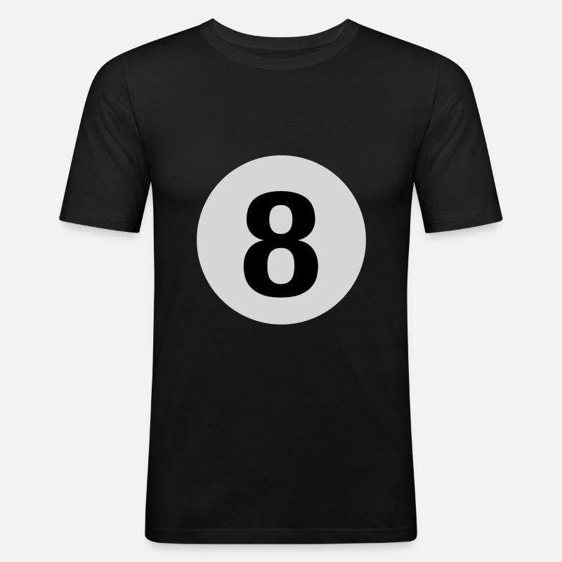 Billiard 8 Ball Pool - Männer Slim Fit T-Shirt - Schwarz