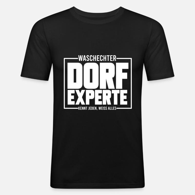 DORFEXPERTE, GESCHENK - Männer Slim Fit T-Shirt - Schwarz