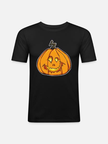 Funny Halloween Pumpkin - Men's Slim Fit T-Shirt - black