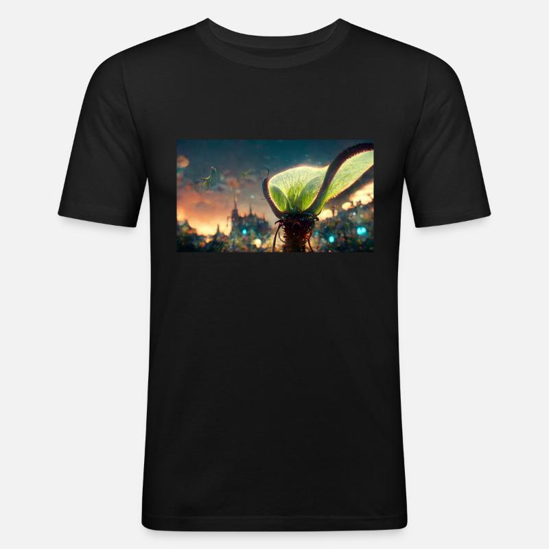 Futuristic Venus flytrap - Men's Slim Fit T-Shirt - black