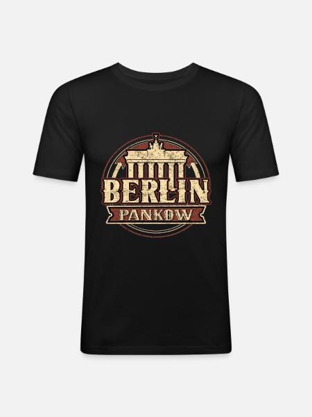 Berlin Pankow - Männer Slim Fit T-Shirt - Schwarz