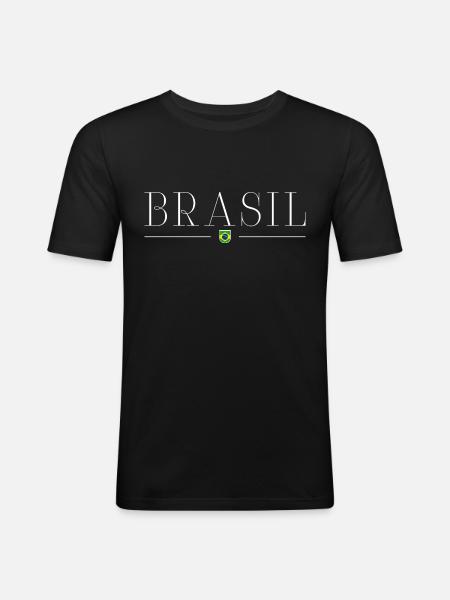 J’adore le Brésil - T-shirt près du corps Homme - noir