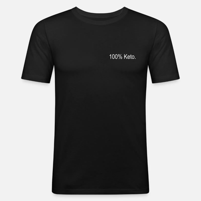 100% Keto - Männer Slim Fit T-Shirt - Schwarz