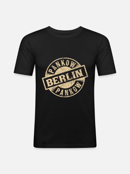 Berlin Pankow Pankow - Männer Slim Fit T-Shirt - Schwarz