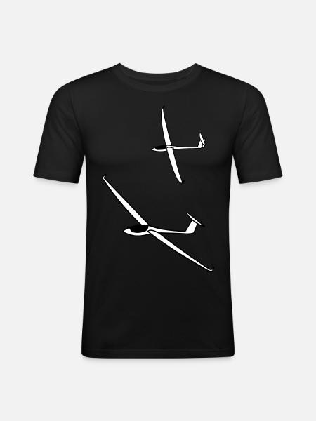 gliding glider pilot - T-shirt près du corps Homme - noir