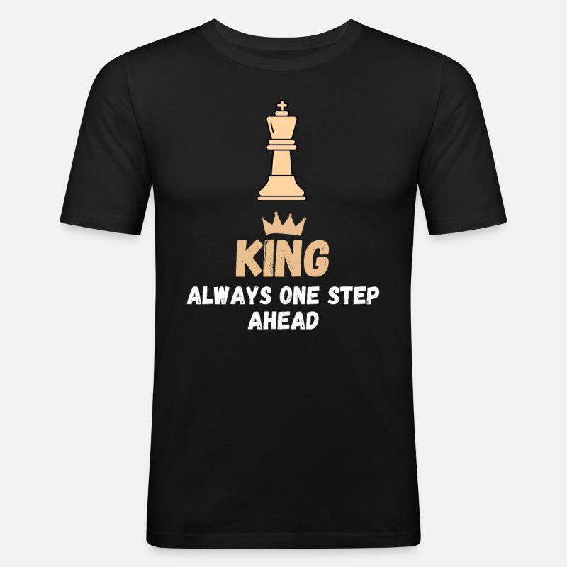 Sjakkordtak gave sjakkmatt dronninger gambit - Slim Fit T-skjorte for menn - svart