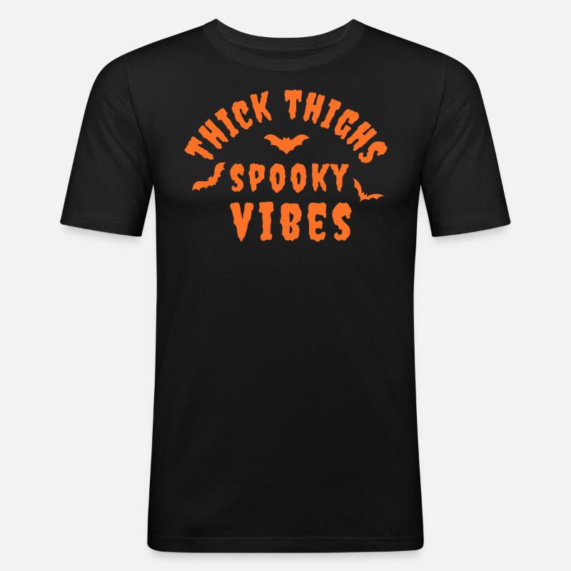 thick thighs spooky vibes - Men's Slim Fit T-Shirt - black