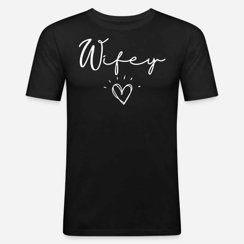 Ehefrau - Männer Slim Fit T-Shirt - Schwarz