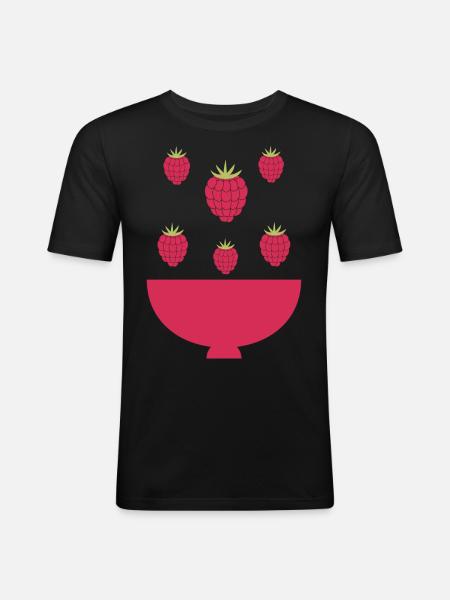 Raspberry explosion - Men's Slim Fit T-Shirt - black