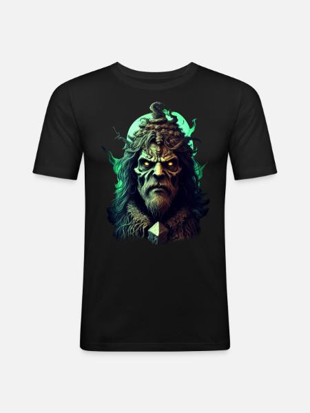 Donnernde Gitarrenlegende - Männer Slim Fit T-Shirt - Schwarz