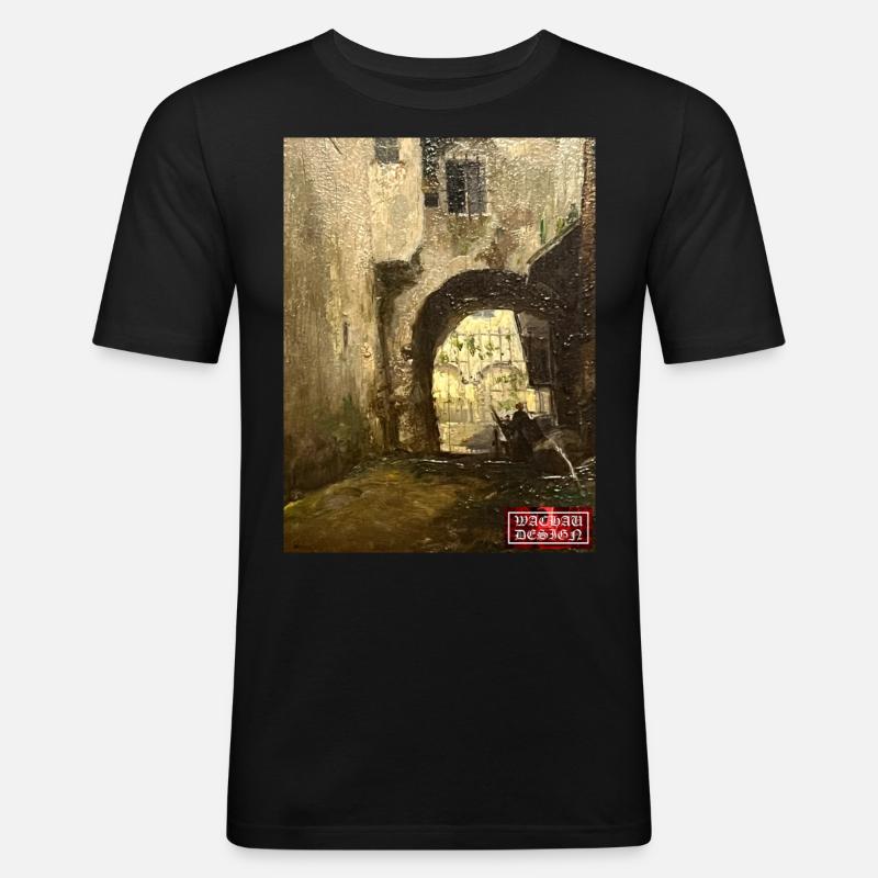 1542 - Männer Slim Fit T-Shirt - Schwarz