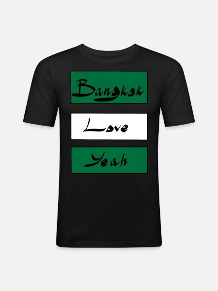 Bangkok Love yes - Men's Slim Fit T-Shirt - black