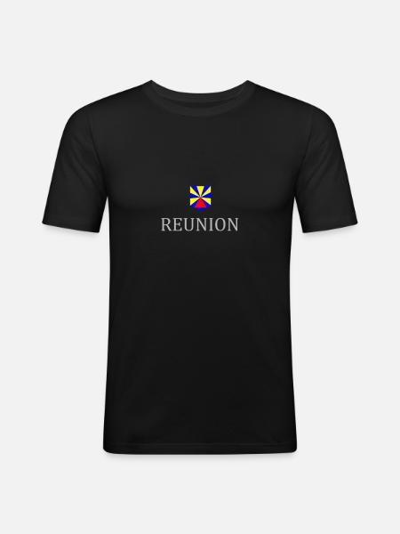Reunion - T-shirt près du corps Homme - noir