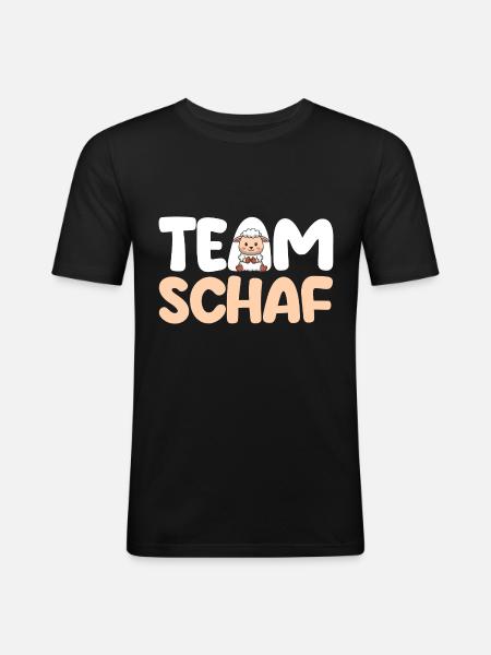 Landwirt Schäfer Bauernhof Schafe - Männer Slim Fit T-Shirt - Schwarz