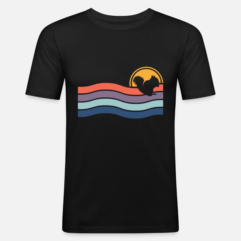 Erdmännchen - Männer Slim Fit T-Shirt - Schwarz