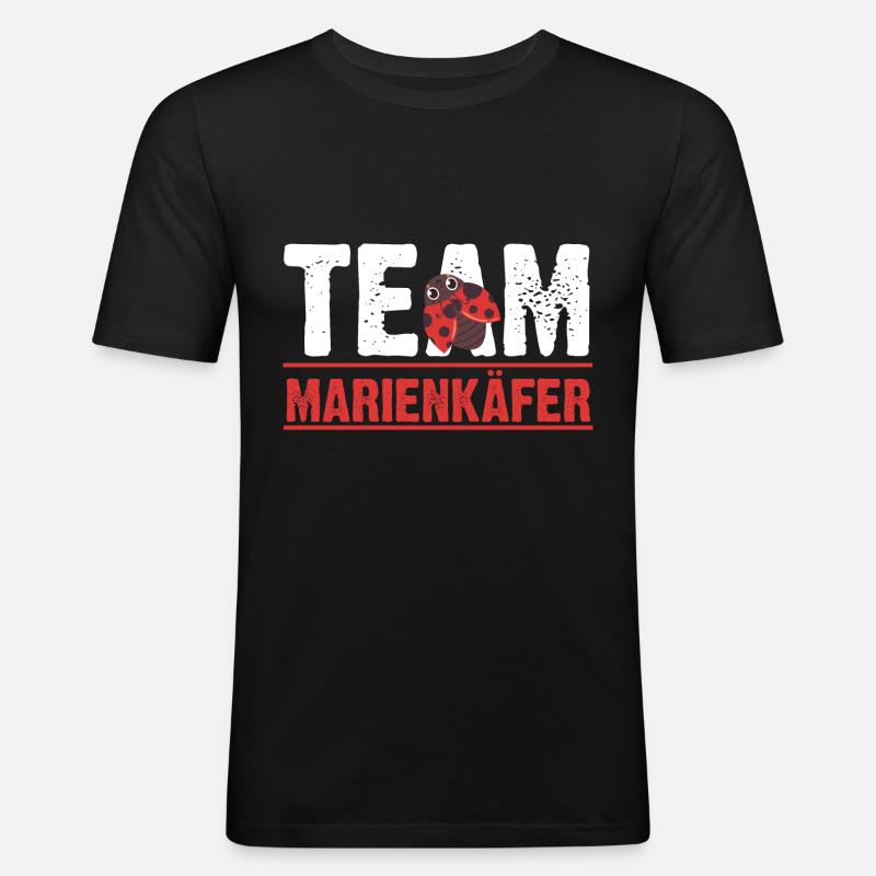 Marienkäfer - Männer Slim Fit T-Shirt - Schwarz