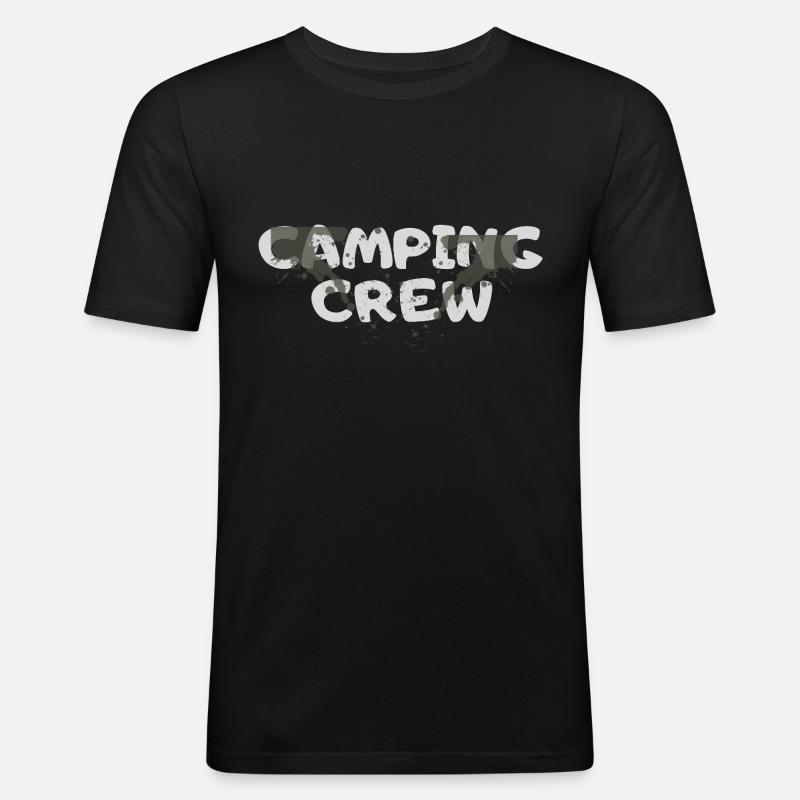 Camping Crew - Männer Slim Fit T-Shirt - Schwarz