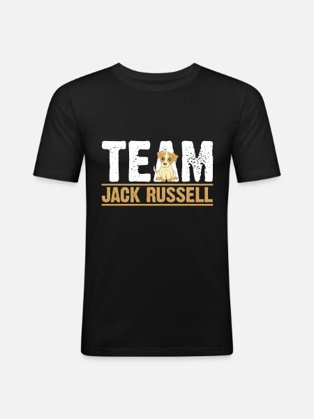 Hund Jack Russell - Männer Slim Fit T-Shirt - Schwarz