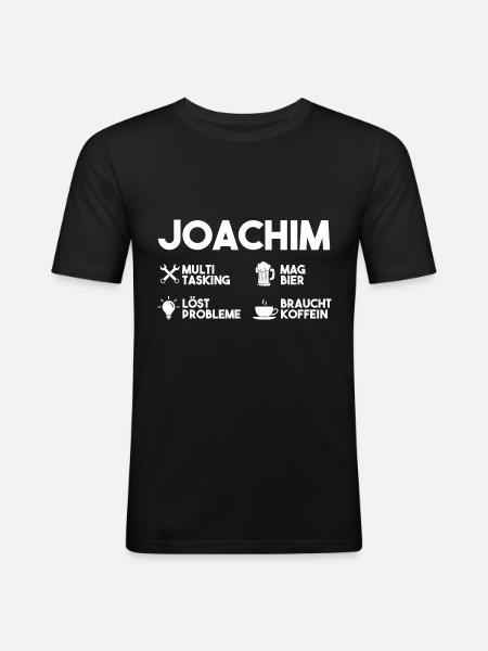 Joachim - Männer Slim Fit T-Shirt - Schwarz