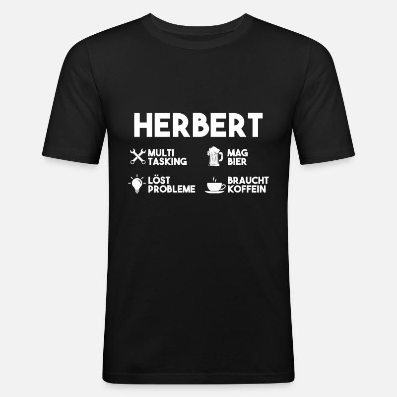 Herbert - Männer Slim Fit T-Shirt - Schwarz