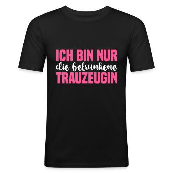 Hochzeit Junggesellenabschied Trauzeugin - Männer Slim Fit T-Shirt - Schwarz - Vorne - Nik (191cm)