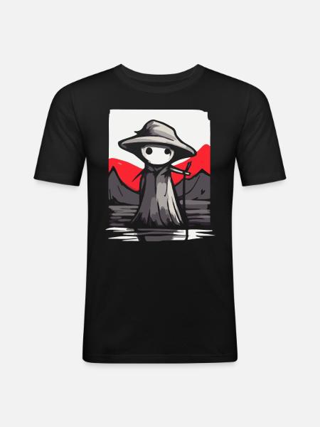 Japans Rote Sonne: Der Berg-Schäfer - Männer Slim Fit T-Shirt - Schwarz