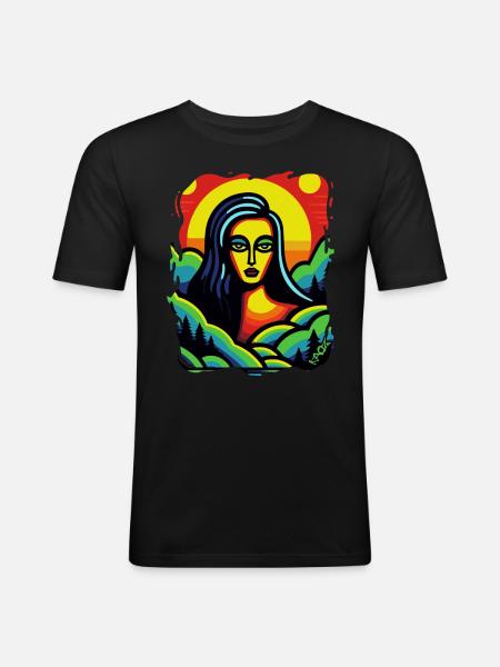The goddess of nature - Men's Slim Fit T-Shirt - black