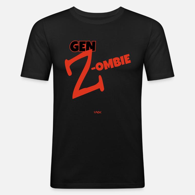 Zombie der Gen-Z-Zombies - Männer Slim Fit T-Shirt - Schwarz