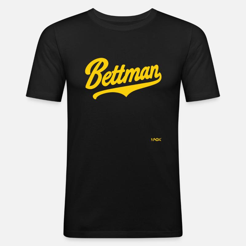 Bettman - Männer Slim Fit T-Shirt - Schwarz