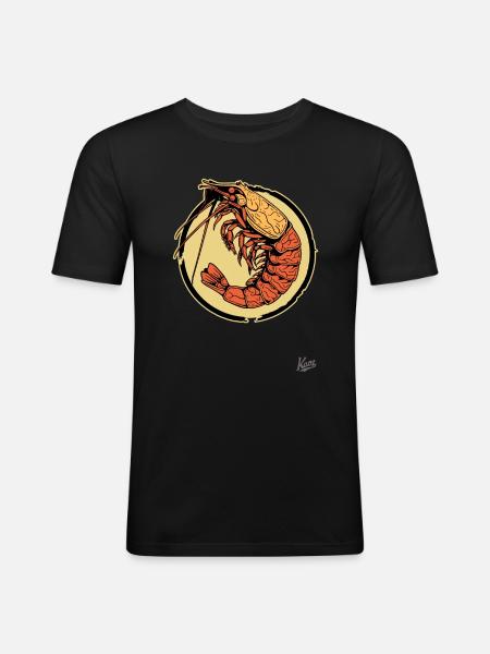 The shrimp: queen of crustaceans - Men's Slim Fit T-Shirt - black
